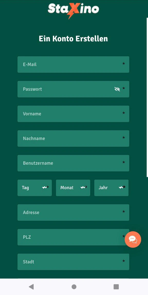 Staxino Registrierungsprozess – schnell & einfach starten