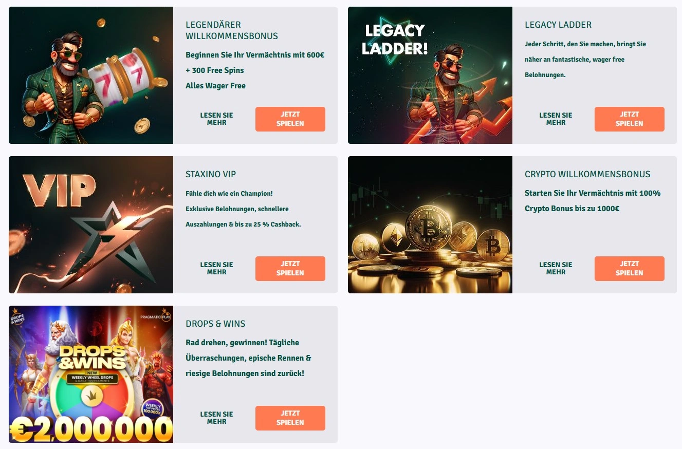 Regelmäßige Bonusaktionen & Promoangebote bei Staxino